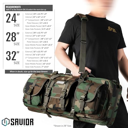 Double Rifle and Pistol Gun Case with Lockable Compartments & Padded Shoulder Strap