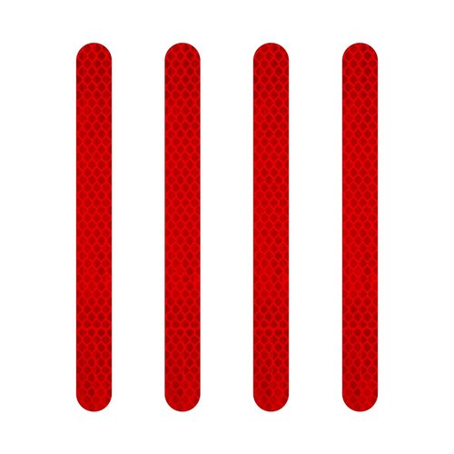 Diamond Refractive Bands for Bicycle, Red, Set of 4