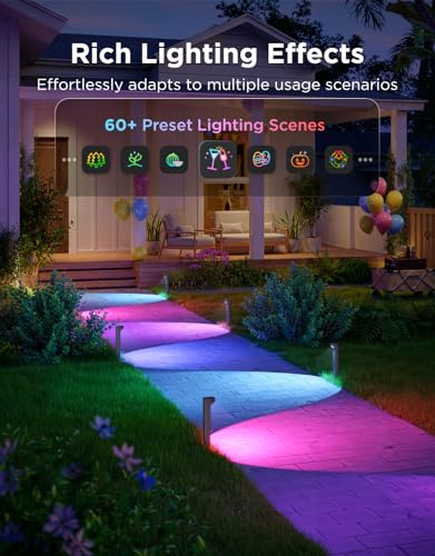 Govee Outdoor Pathway Lights 2 Lite 8-Pack, IP67 Waterproof, 190 Lumens, App & Voice Control