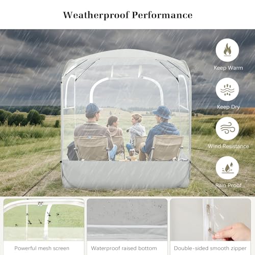 Beige 4-Person Raynesys Pop Up Bubble Tent - Spacious Outdoor Sports & Camping Shelter