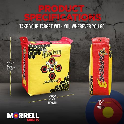 Morrell Yellow Jacket Supreme 3 Archery Target 23x12 Inches - Weatherproof, 54 Layers, 1 Pack