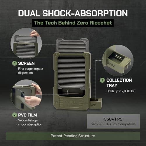 BBSTER Mechanical BB Target Trap for Airsoft, 400+ FPS, Reusable & Shock-Absorbing