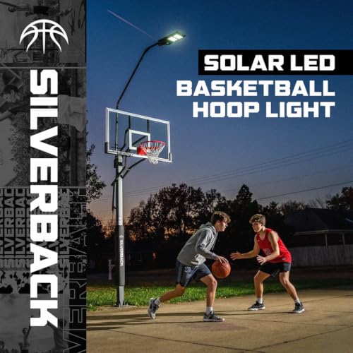 Solar LED Basketball Hoop Light for In-Ground Rims - Silverback Variation