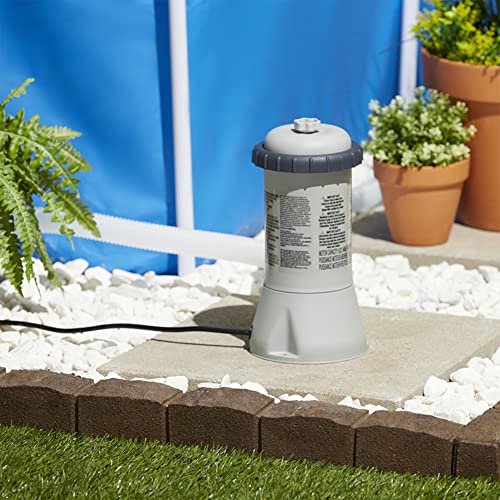 Intex Krystal Clear Cartridge Filter Pump 530 GPH for Above Ground Pools - Grey 530 GPH