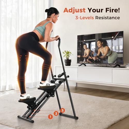 Sportneer Foldable Stair Stepper for Home Gym Black, Adjustable Resistance, Full-Body Workout