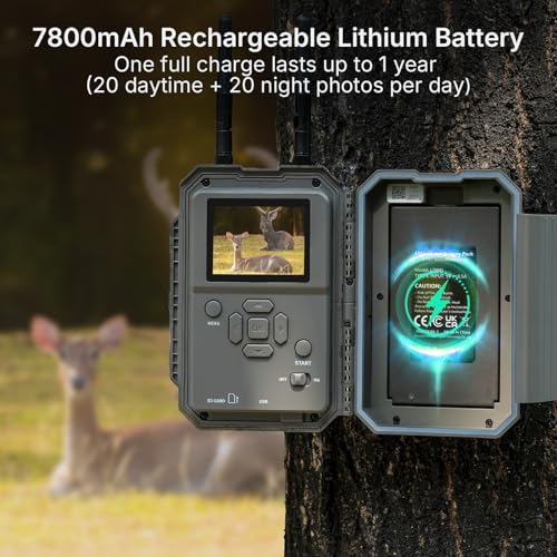 GardePro E6 2.0 Pro WiFi Trail Camera - 4K Video, Rechargeable Battery