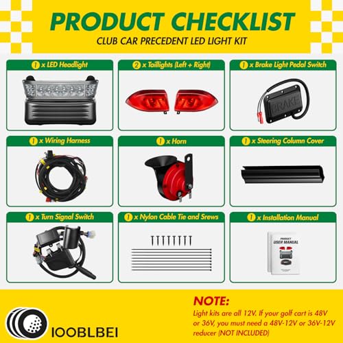 Golf Cart LED Light Kit for Club Car Precedent 2004-Up - Easy Install