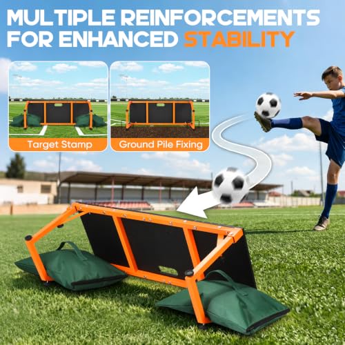 Portable Soccer Rebounder Board 32x12 Inches for Training - Dual-Angle, Stable, Foldable