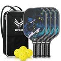 Blue Pickleball Paddles Set of 4 - USAPA Approved Carbon Fiber Surface for Beginners