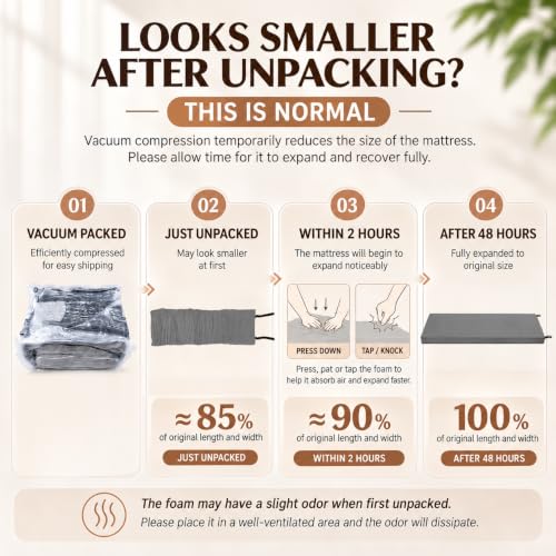 Twin Foam Camping Mattress 30D High-Density Support with Travel Bag