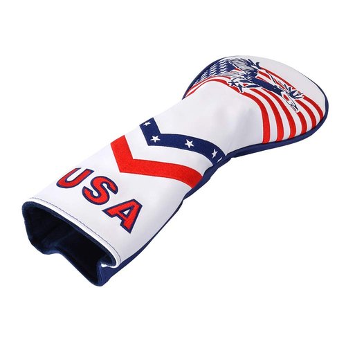 GOOACTION USA Eagle Golf Club Driver Headcover American Stars Stripes Flag Pattern Design Leather Patriotic Head Cover