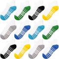 Kids Athletic Socks with Tab - 12 Pairs, Boys 1-14 Years, Multicolor Variation 10-14 Years B