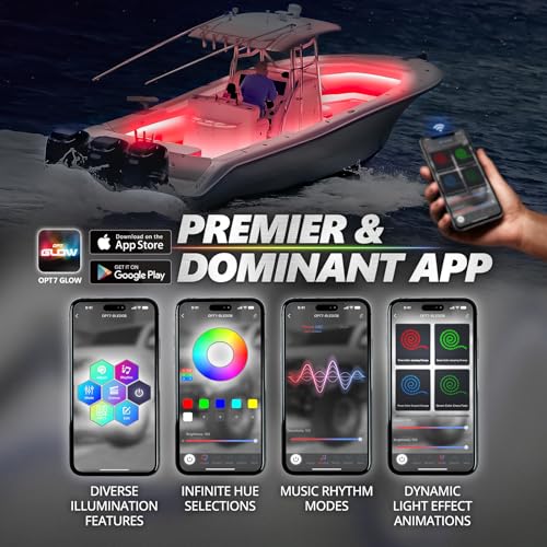 OPT7 Aura Marine LED Boat Lights RGB 48" with App & Remote Control