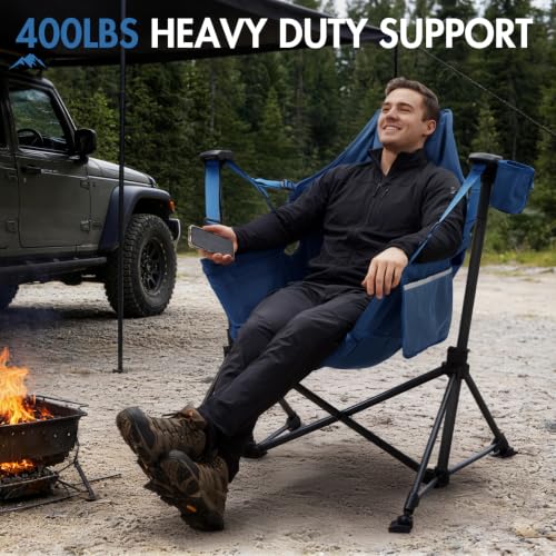 Portal Blue Hammock Camping Chair with Adjustable Recline and Carry Bag - 1 Pack