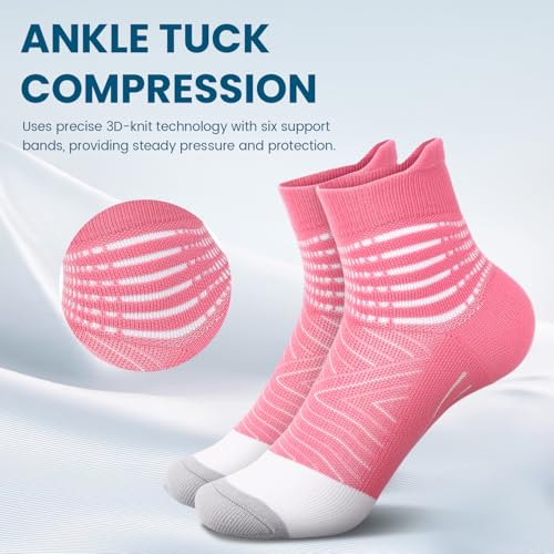 IRAMY Compression Ankle Support Socks Large White 3 Pairs - Wicking Cushioned Relief