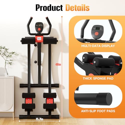 WECENI Black Foldable Ab Machine for Home Gym Core Workout Strength Training