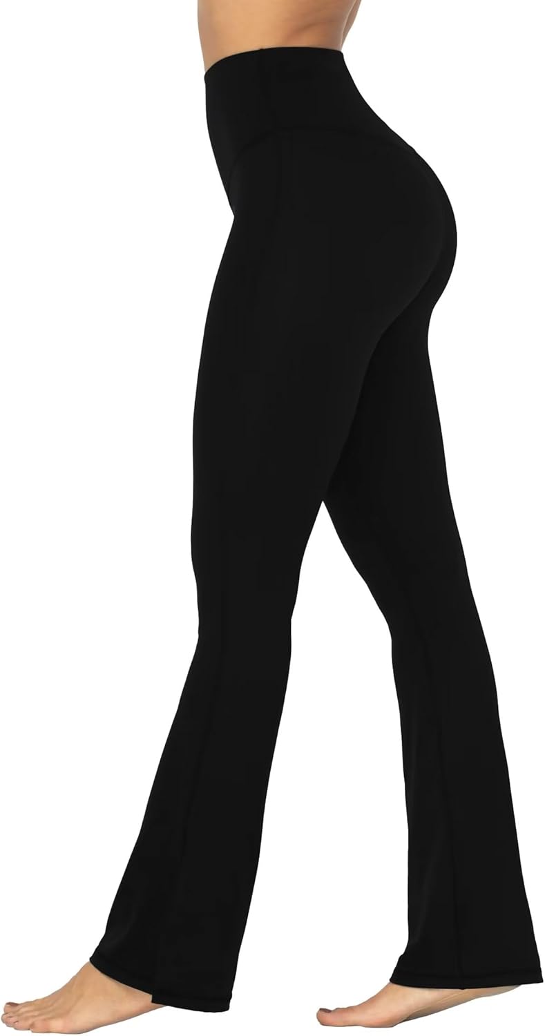 Sunzel High Waisted Flare Leggings - Tummy Control Bootcut Yoga Pants for Women | Split Hem Design