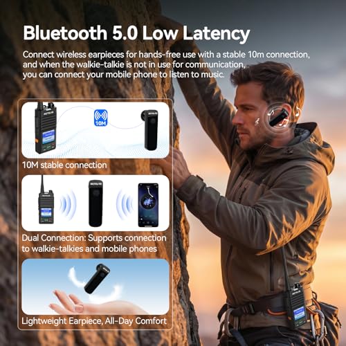 Retevis RB58 Bluetooth Two-Way Radios with Wireless Headsets - 2 Pack