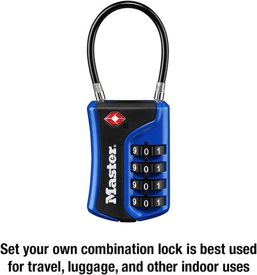 Master Lock 4697D TSA Approved Luggage Lock - Set Your Own Combination, 1 Pack, Assorted Colors