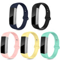 NAHAI Bands Compatible with Fitbit Alta HR/Alta, 5 Pack Soft Silicone Sport Strap Wristbands for Women & Men, Small, Black/Pink/Teal/Yellow/Blue