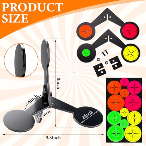 2 Pack Steel Reactive Shooting Targets for & Airsoft