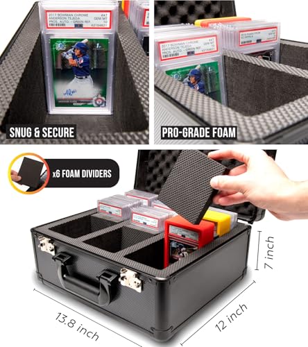 Black Slab Card Storage Box for Graded Sports & Trading Cards TSA Lock