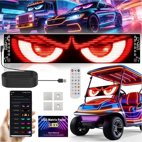 AI Voice Controlled LED Light Panel for Golf Carts 23x5 Inch Devil Eyes Effect