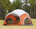 Vidalido 3-4 Person Camping Tent with Mesh Screen - White Orange