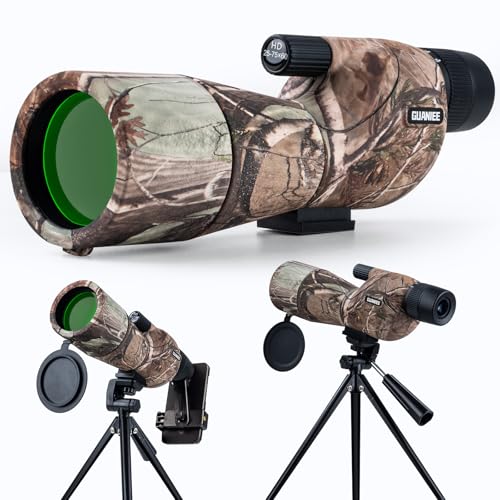GUAINEE 25-75x60 Spotting Scope with Tripod Phone Adapter Waterproof for Bird Watching Hunting