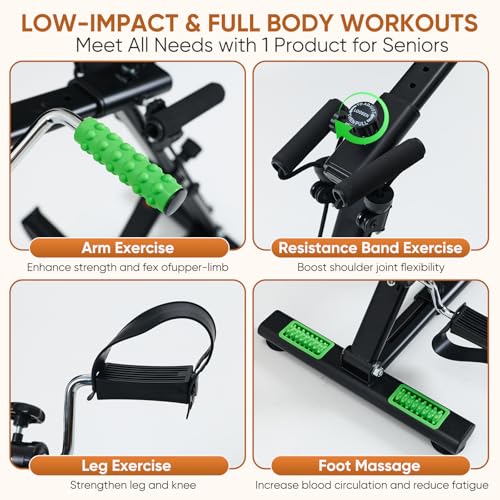 Pedal Exerciser Bike for Seniors - Low-Impact Total Body Workout & Rehab Equipment