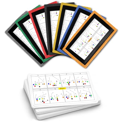WBI Flag Football Wristbands with Plays - 7 Pack Youth Coach & Quarterback Wrist Coach Cards