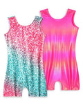 Girls Gymnastics Sparkly Leotard Unitard 9-10 Years Rose Green Pink 2 Pack