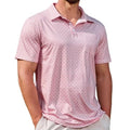 Lexiart Men's Golf Polo Shirt Short Sleeve Slim Fit Quick Dry Pink X-Large