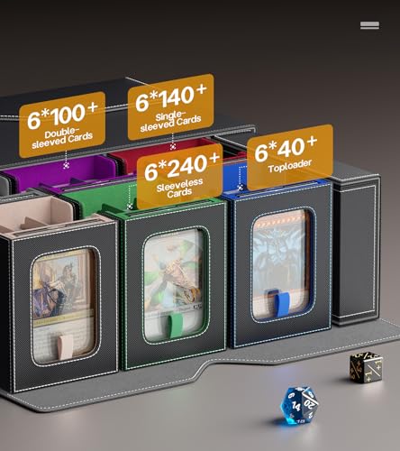 MTG Commander Deck Box with 6 Modular Card Cases & Accessories - Multicolor