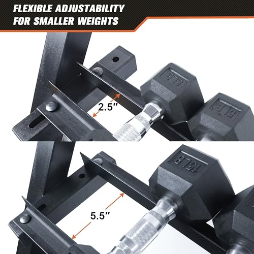 37 Inch 3-Tier Dumbbell Rack Adjustable Weight Storage Organizer for Home Gym