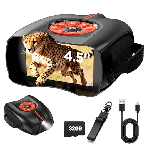 4K Night Vision Goggles for Adults with 4.5-Inch Screen 10X Zoom Infrared Binoculars