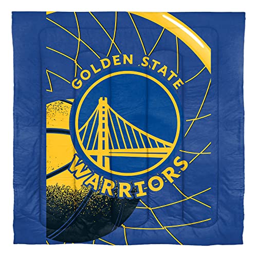 NBA Comforter Set Full/Queen - Golden State Warriors Bedding with Logo & Shams