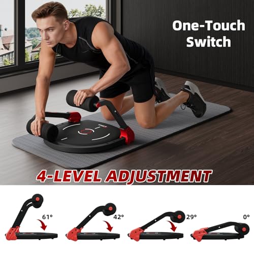 Mdeam Upgraded Ab Machine with Flat Backrest - Red & Black Home Sit-Up Equipment
