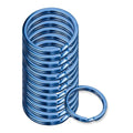 Blue 0.8 in Heavy Duty Small Key Rings Bulk 12 pcs – Split Keychain Rings for Crafts, Pet Collar & Keys