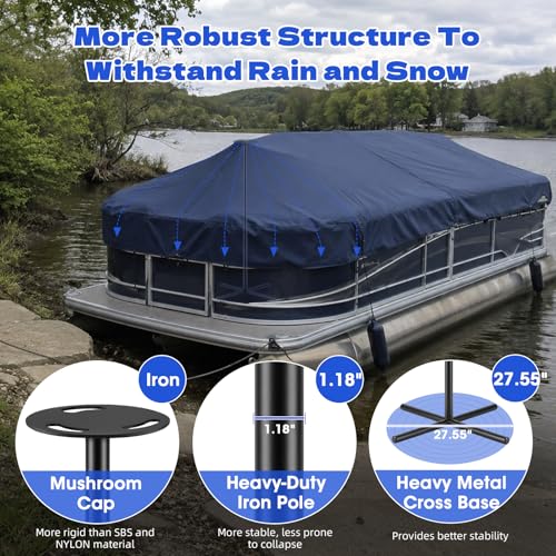 Boat Cover Support Poles - Heavy Duty Adjustable 25-62 Inches, 2 Pack - Reinforced Steel