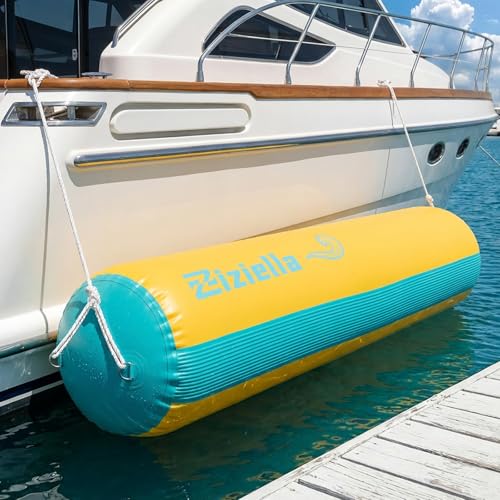 10'x18' Heavy Duty Inflatable Boat Fenders with Ropes - Waterproof Dock Bumpers for Yacht, Pontoon & Fishing Boats