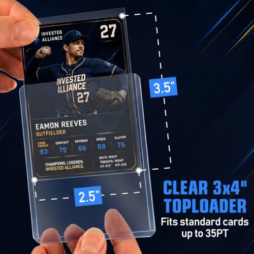 Invested Alliance 2000-Pack Card Sleeves & Toploaders Set – 1000 Clear 35PT Top Loaders + 1000 Penny Sleeves, For Trading & Sports Cards - Variation of 1000 Hard & Soft Sleeves