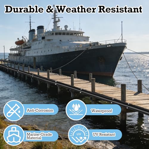 26ft Black Boat Dock Bumpers with Mounting Screws - Piling & Pier Rub Rail Guard