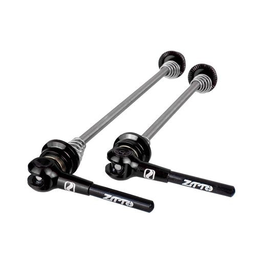 ZTTO Bike Quick Release Skewers, 1 Pair Ultra-Light Titanium Alloy Skewers, Safe and Reliable Front Rear Bicycle Skewers for Road Bike, Mountain Bike, MTB, BMX (Black)