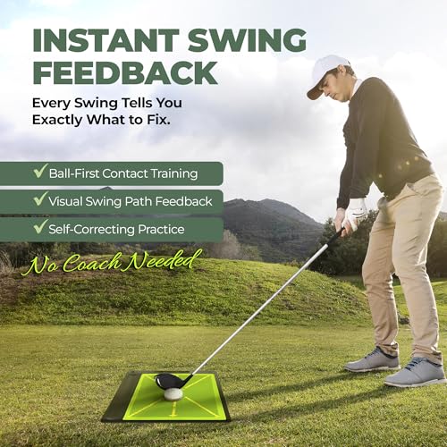 6-in-1 Golf Swing Trainer Set with Divot Board & Alignment Sticks - Indoor & Outdoor Practice Aid
