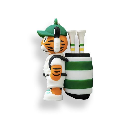VannyVee Sports Animal Caddy Golf Tee Holder, Silicone Golf Bag Accessory, Holds 4 Tees, Includes 8 Golf Tees, Unisex Adult, (Tiger Caddy)