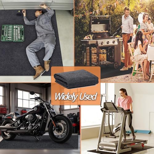 17 x 7.4 FT Garage Floor Mat Oil Spill Protector Weather-Resistant Backing