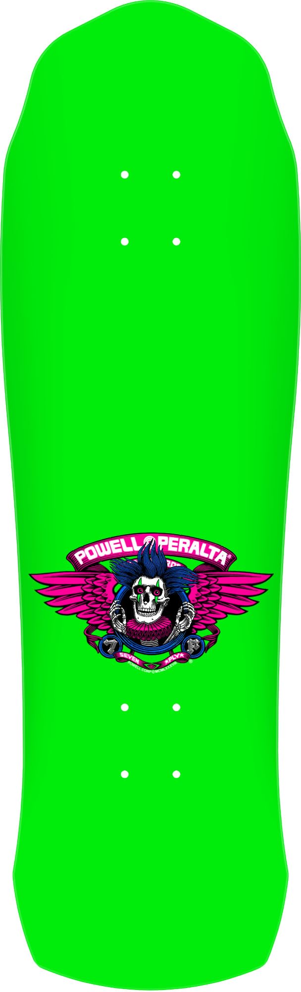 Powell Peralta Chris Hiett Skull 7-Ply Skateboard Deck, Green, 9.5" x 31.13"