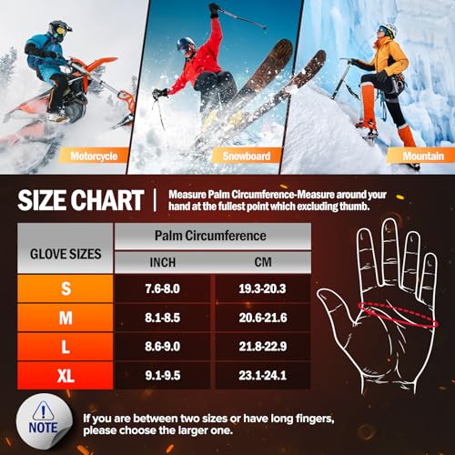 Rechargeable Heated Gloves for Men Women Black Large Waterproof Outdoor Winter