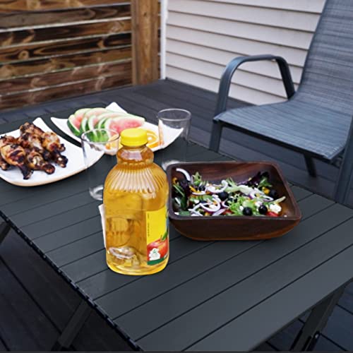 Black Folding Camping Table - Lightweight Aluminum Portable Picnic & Outdoor Table
